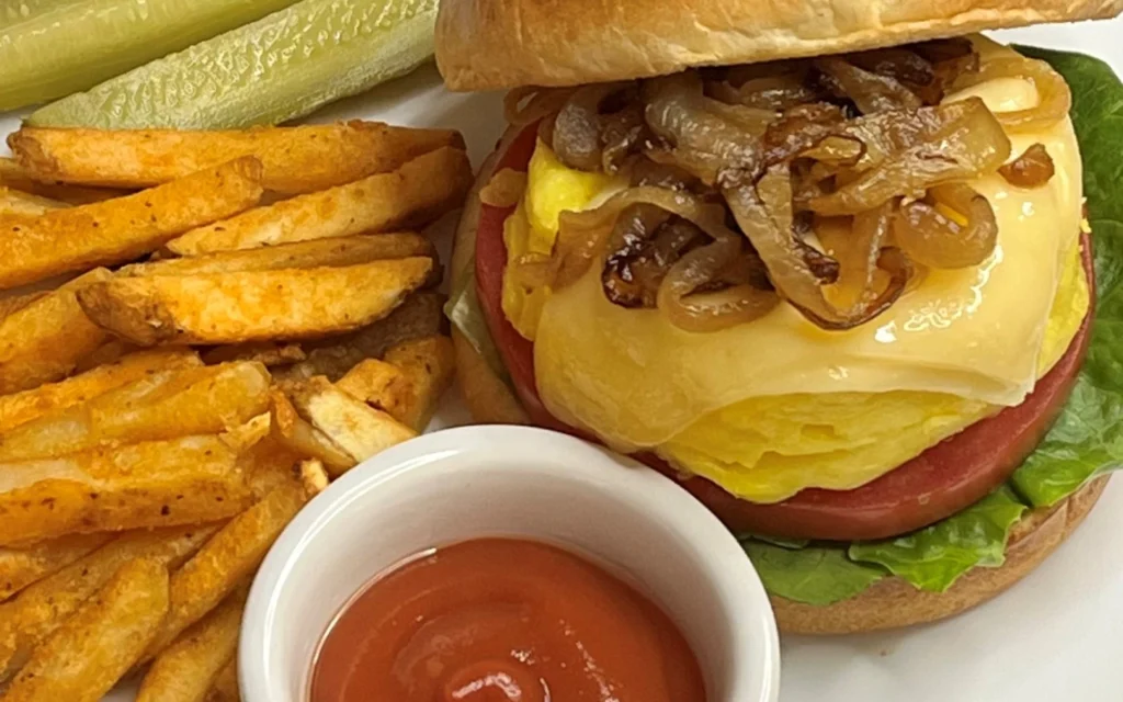 Egg Burger with Caramelized Onion